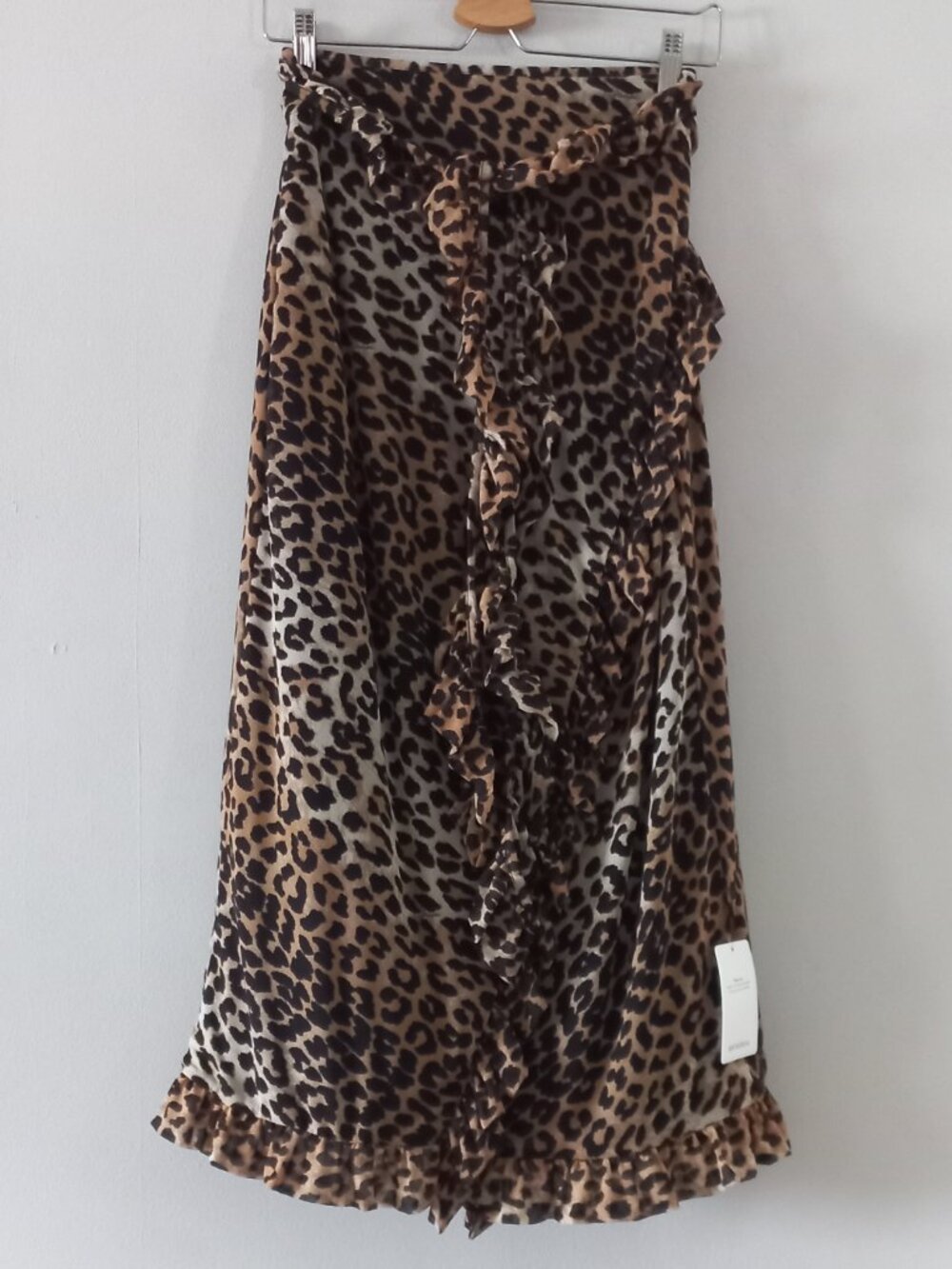 GANNI leopard print wrap skirt